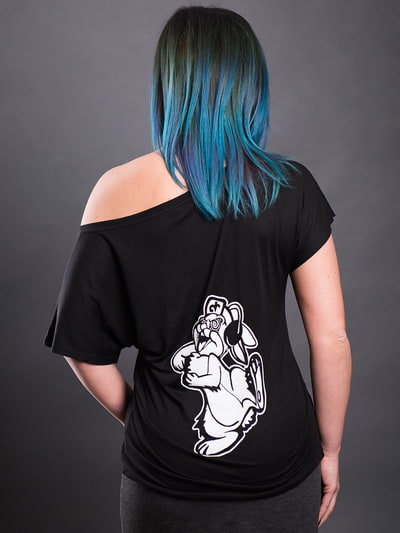 Ladies Batwing Tunic Shirt - Deaf Rabbits